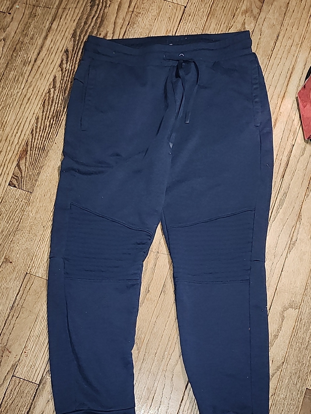 Russ Navy Ribbed-Knee Joggers with Drawstring Waistband